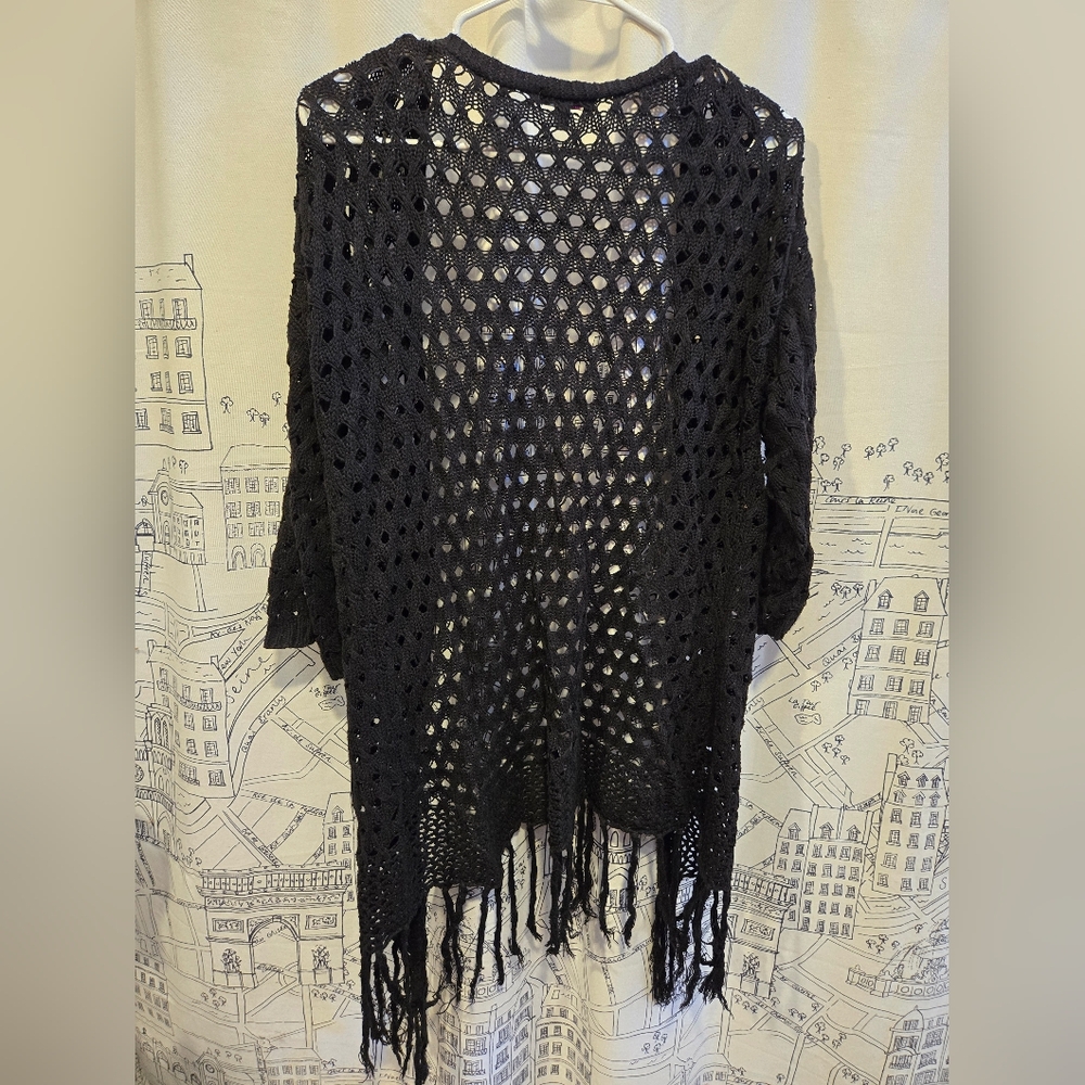 EUC Women's Freshman 1996 Black Chunky Knit Cardigan Size Medium - Picture 10 of 10
